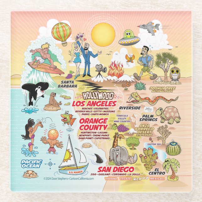 Posavasos De Vidrio SoCal Sunset (Anverso)