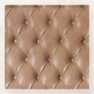 Posavasos De Vidrio Sofá de cuero: fondo texturado