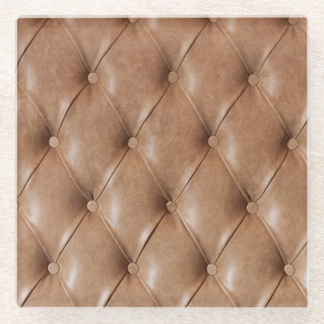 Posavasos De Vidrio Sofá de cuero: fondo texturado (Anverso)
