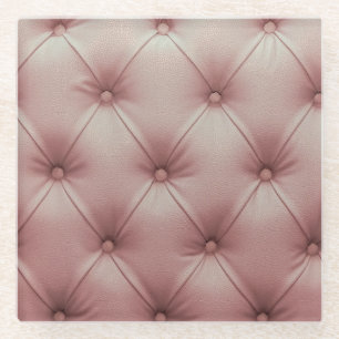 Posavasos De Vidrio Sofá De Cuero Rosa, Fondo Texturado.