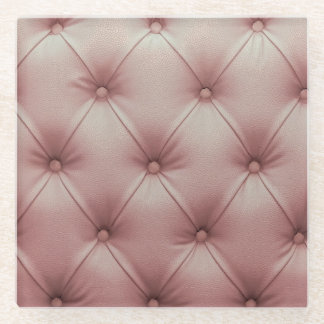 Posavasos De Vidrio Sofá De Cuero Rosa, Fondo Texturado.