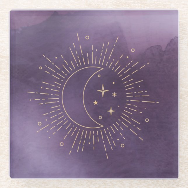 Posavasos De Vidrio Sol y Luna (Anverso)