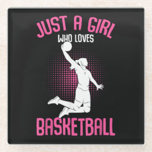 Posavasos De Vidrio Sólo una chica que ama el baloncesto niños niñas