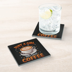 Posavasos De Vidrio Sólo una chica que ama el café