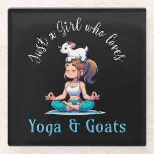 Posavasos De Vidrio Sólo una chica que ama el Yoga y las Cabras