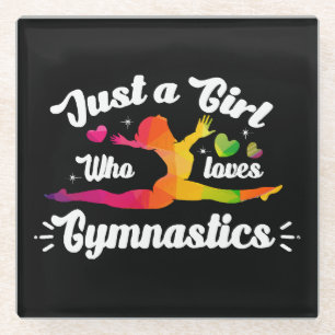 Posavasos De Vidrio Sólo una chica que ama la gimnasia