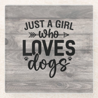 Posavasos De Vidrio Sólo Una Chica Que Ama Su Pascua De Perro