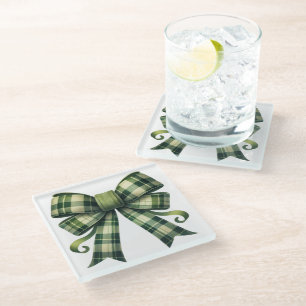 Posavasos De Vidrio SOMBRAS DE bonito DE BOWS TEMÁTICOS VERDES IRLANDE