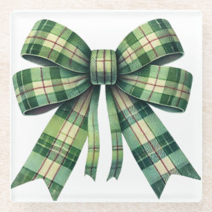 Posavasos De Vidrio SOMBRAS DE bonito DE BOWS TEMÁTICOS VERDES IRLANDE