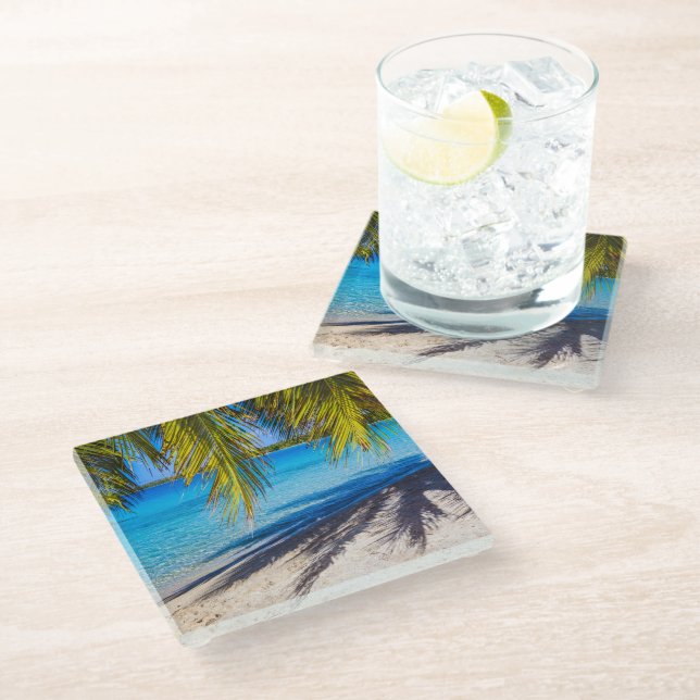 Posavasos De Vidrio Sombras en la playa (Angular)