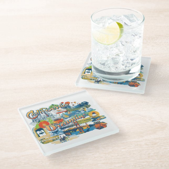 Posavasos De Vidrio Soñando California (Angular)