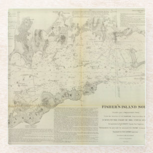 Posavasos De Vidrio Sonido de la isla de Fisher