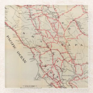 Posavasos De Vidrio Sonoma, Marin, lago, y condados de Napa