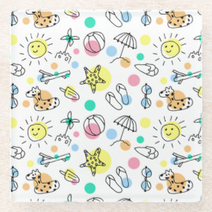 Posavasos De Vidrio Sonriente verano verano divertido