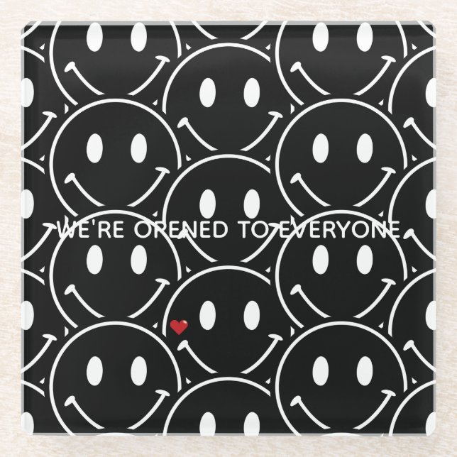 Posavasos De Vidrio sonrisas negras (Anverso)