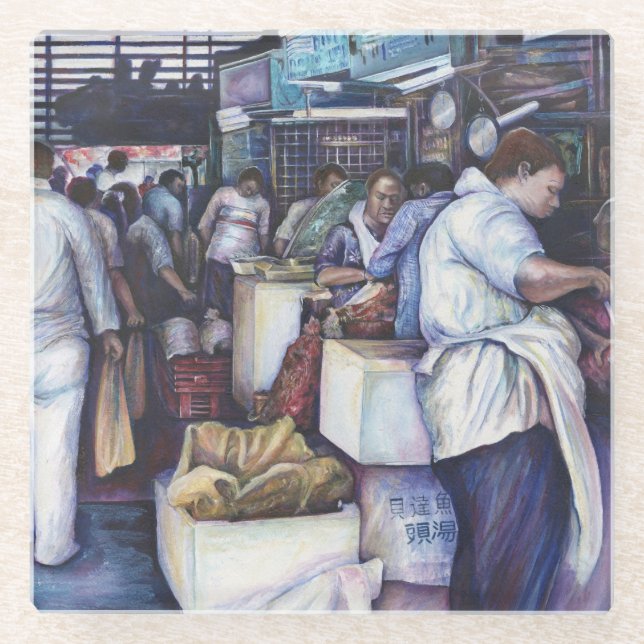 Posavasos De Vidrio Sopa de cabeza de pescado, Singapur (Anverso)