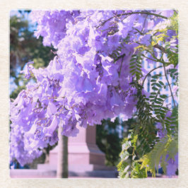 Posavasos De Vidrio Soporte de vidrio de árbol de campana malva