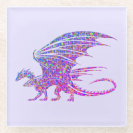 Posavasos De Vidrio Sorprendente Dragón Mosaico Púrpura