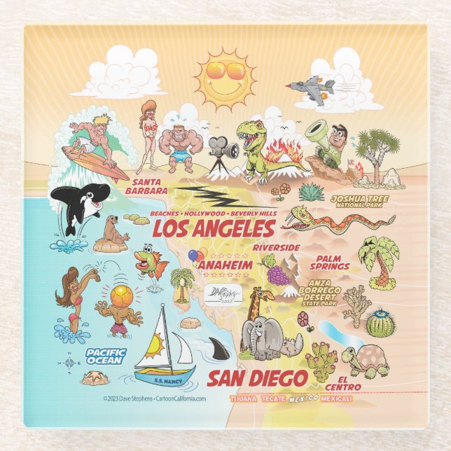 Posavasos De Vidrio Southern California Coaster (Anverso)