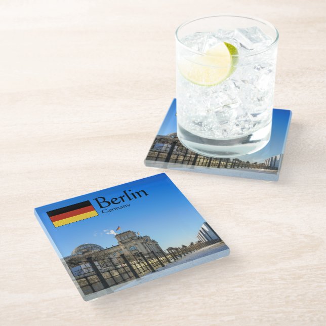 Posavasos De Vidrio Souvenir de Berlín (Angular)