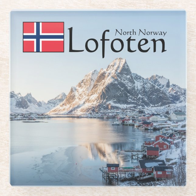 Posavasos De Vidrio Souvenir de Lofoten Noruega (Anverso)