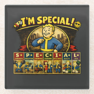 Posavasos De Vidrio Soy Especial | Stats Mousepad Inspirado en Fallout