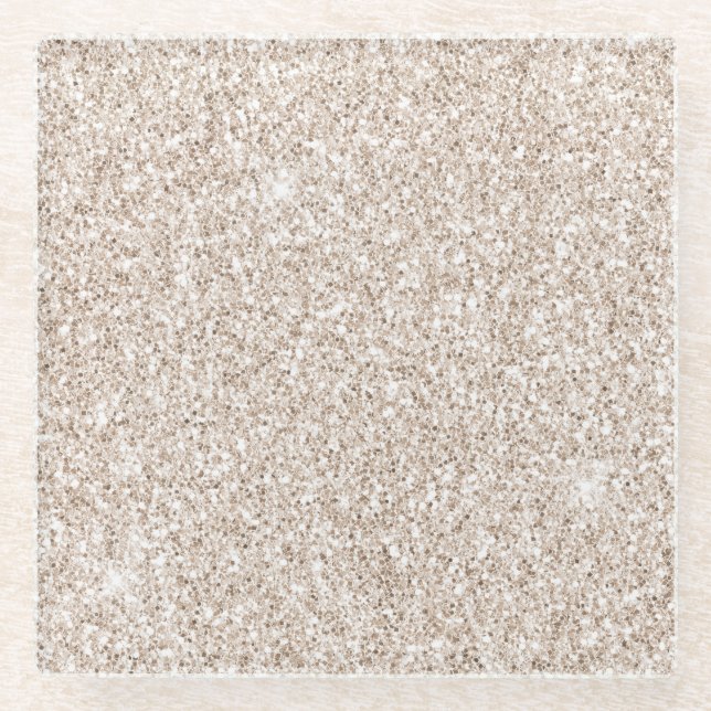 Posavasos De Vidrio Sparkle Rubor Cream Glitz Purpurina (Anverso)