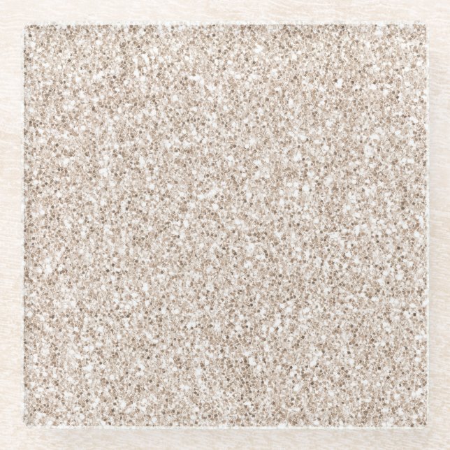 Posavasos De Vidrio Sparkle Rubor Cream Glitz Purpurina (Anverso)