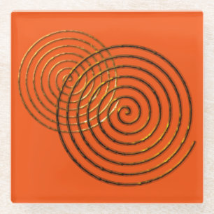 Posavasos De Vidrio Spiral Símbolo celta oro metálico