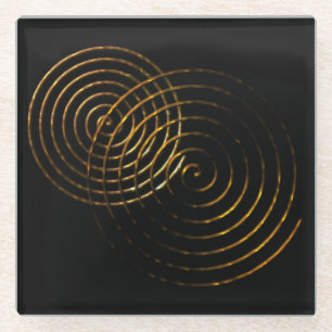 Posavasos De Vidrio Spiral Símbolo celta oro metálico