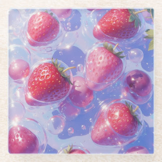 Posavasos De Vidrio Splash de uva de fresa