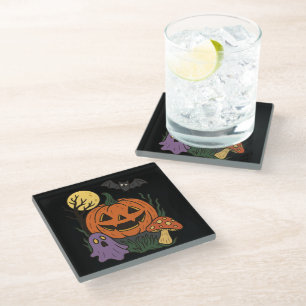 Posavasos De Vidrio Spooky Halloween Pegatina