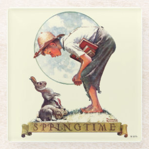 Posavasos De Vidrio Springtime, 1935 chico con conejito