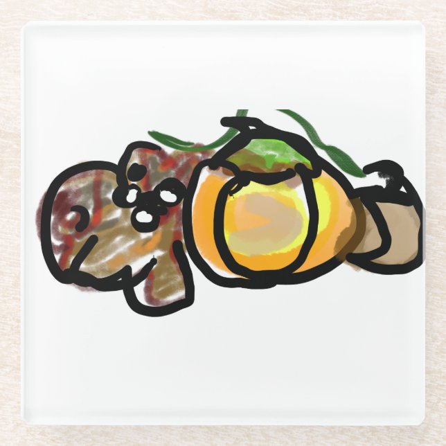 Posavasos De Vidrio Squirrel pumpkins  (Anverso)