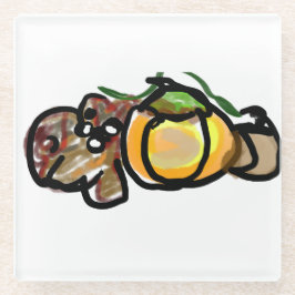 Posavasos De Vidrio Squirrel pumpkins 