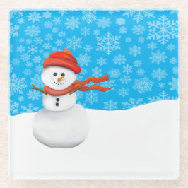 Posavasos De Vidrio Sr. Muñeco de Nieve
