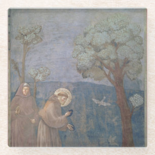 Posavasos De Vidrio St Francis que predica a los pájaros, 1297-99