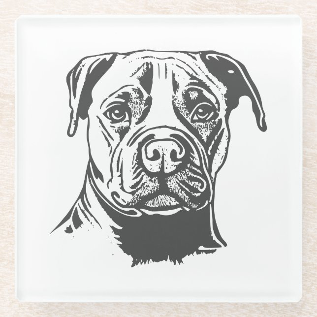 Posavasos De Vidrio Staffordshire Bull Terrier (Anverso)