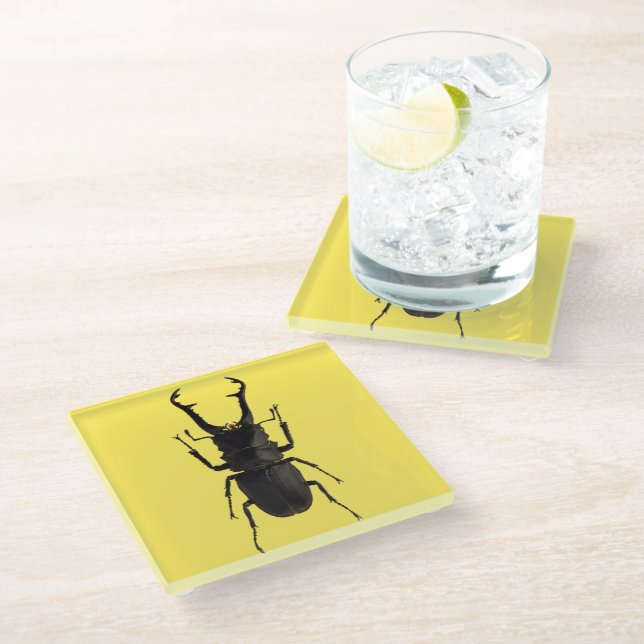 Posavasos De Vidrio Stag Beetle (Angular)