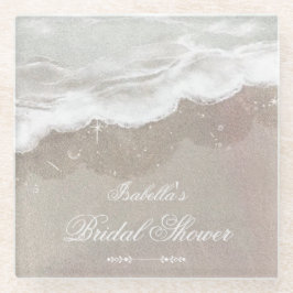 Posavasos De Vidrio Starfish and Shells Tropical Beach Bridal Shower