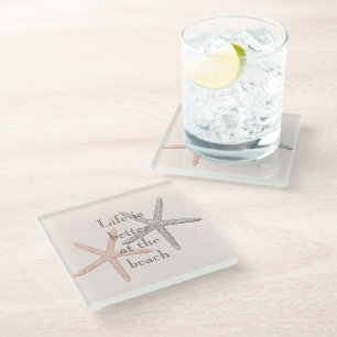 Posavasos De Vidrio Starfish Beach Blue