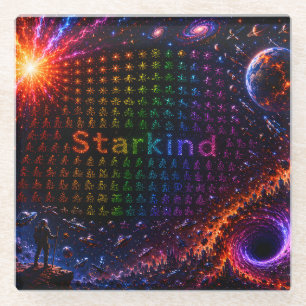 Posavasos De Vidrio Starkind – Evolución Cósmica de la Vida