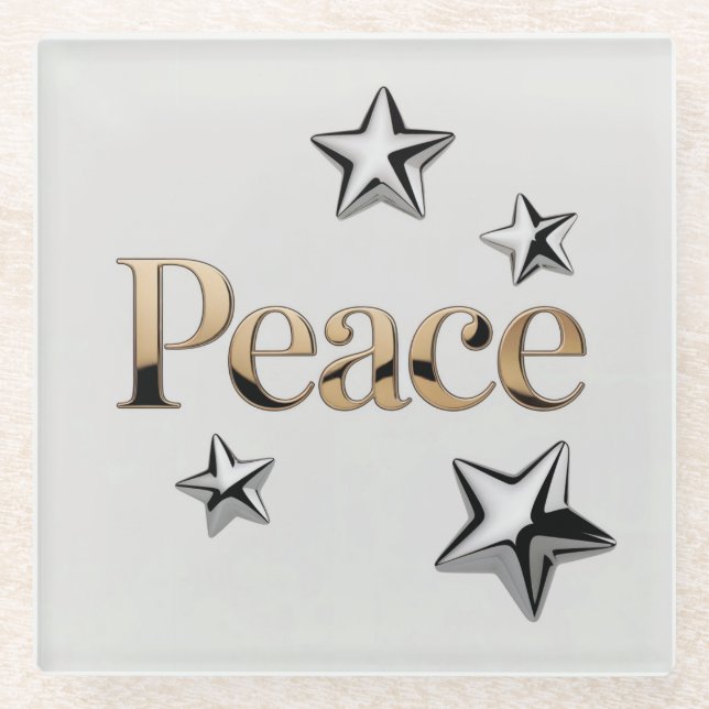 Posavasos De Vidrio Starry Glass Peace Coaster Square  (Anverso)