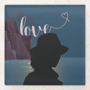 Posavasos De Vidrio Starry Night Anime Sky - Diseño Celestial Romántic