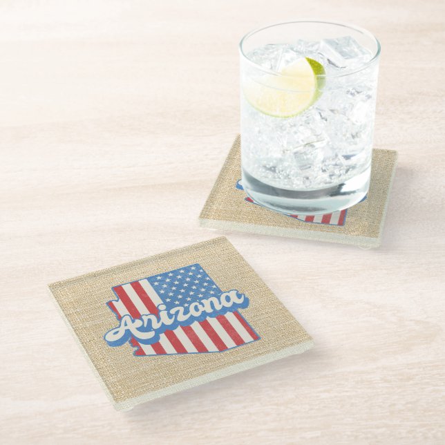 Posavasos De Vidrio Stars & Stripes Arizona Silhouette (Angular)