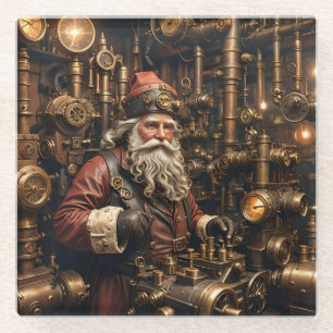 Posavasos De Vidrio Steampunk Santa Coaster