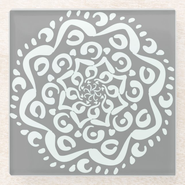 Posavasos De Vidrio Stone Mandala (Anverso)