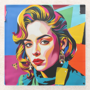 Posavasos De Vidrio “Strasha” - Collage Sueño Gloss Pop