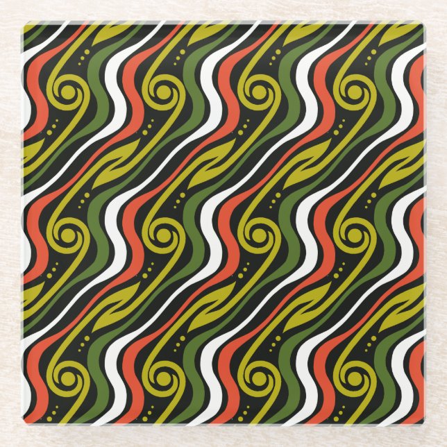 Posavasos De Vidrio stripe pattern (Anverso)