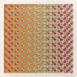 Posavasos De Vidrio Stylish Pale Orange and Pink Coaster